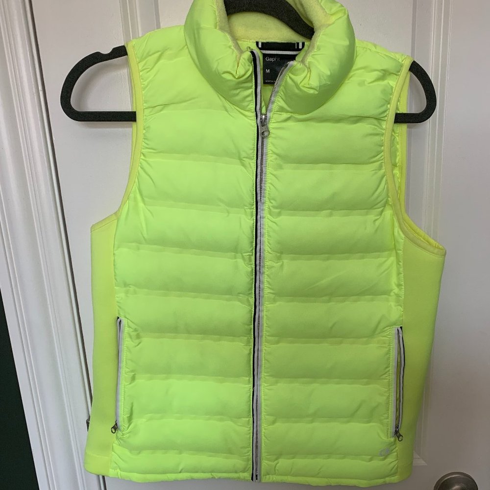 Neon GapFit puffer vest size M